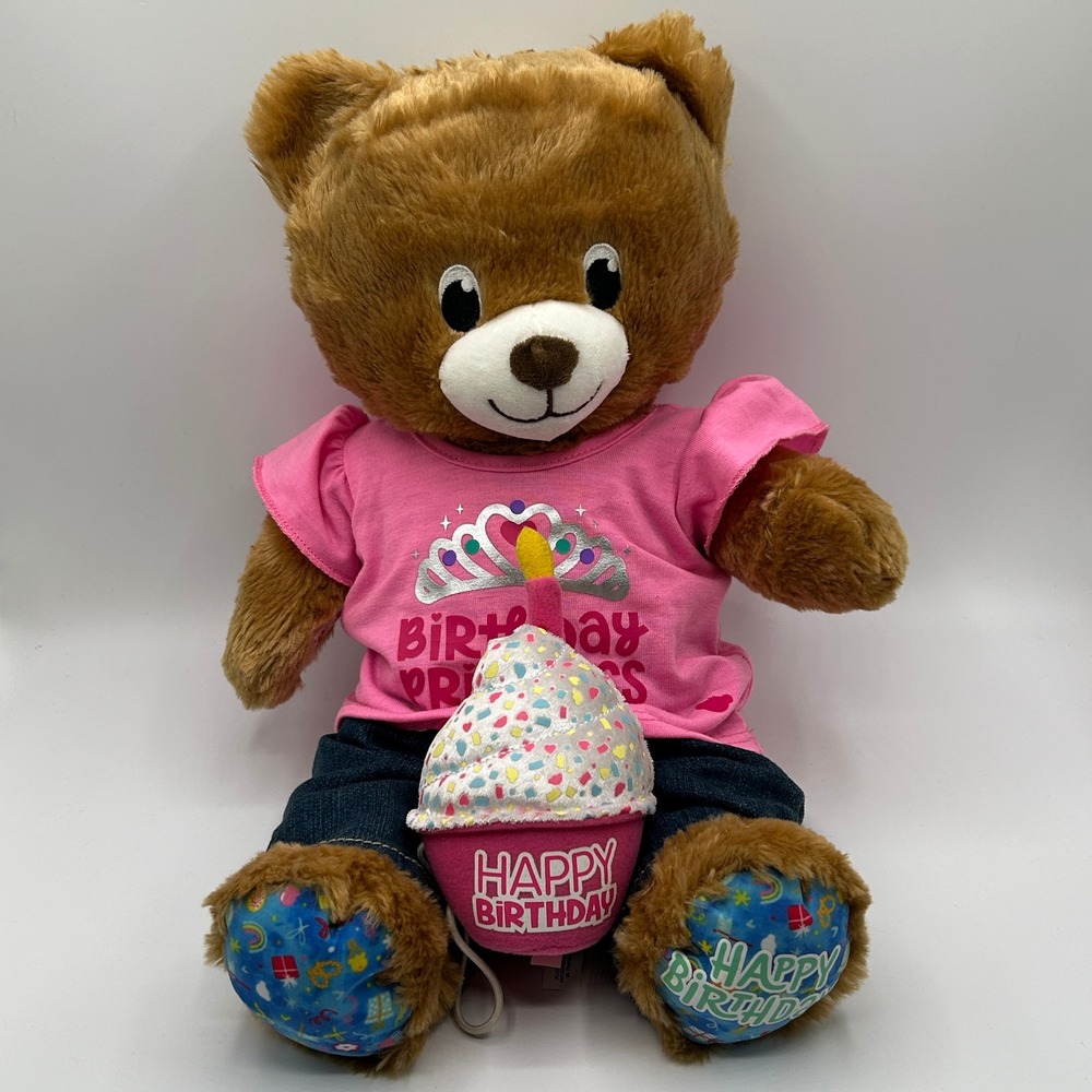 Build-A-Bear Happy Birthday Princess Teddy Bear Plush with Outfit‎ Cupcake Gift